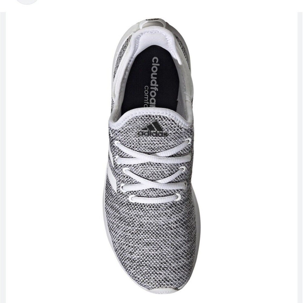 New adidas Women Ladies Sz 6 Cloud foam Pure Running Shoe, White/White/Black - Picture 4 of 8
